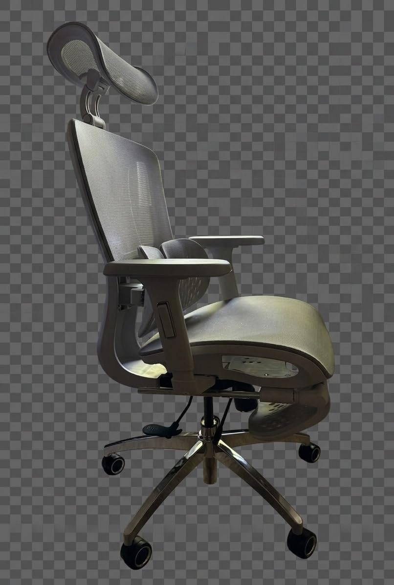 Vonesse Ergonomic Office Chair with Footrest, Desk Chairs with Adjustable 3D Headrest and Armrests, Computer Gaming Chair with Dynamic Lumbar Support & Adjustable Depth Breathable Mesh Seat (Grey) customer photo 1