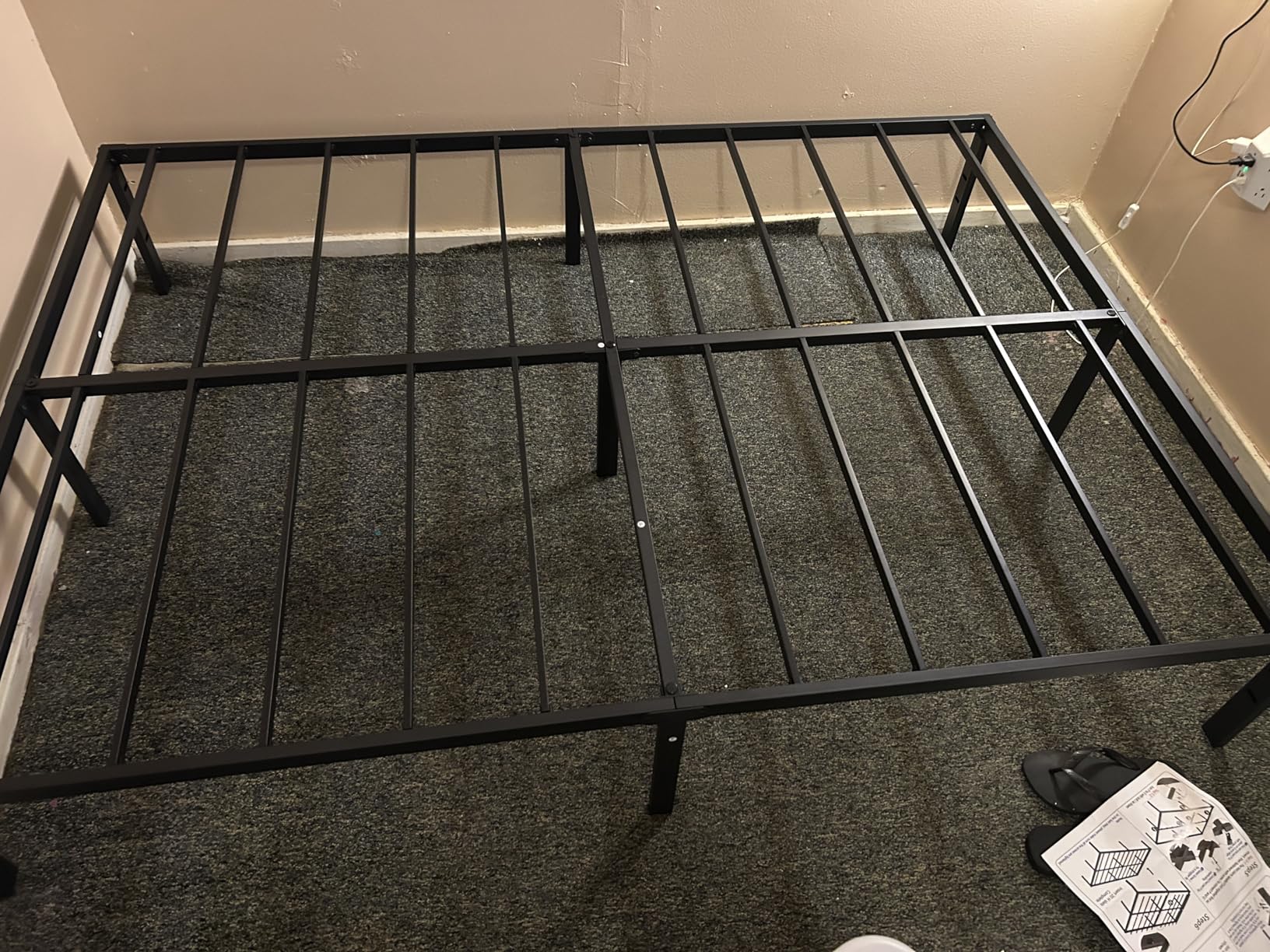 HLIPHA Metal Platform Bed Frame 14 Inch Tall Bed No Box Spring Needed,Twin Size Bed with Sturdy Slat Support,Easy to Assemble,Black customer photo 2
