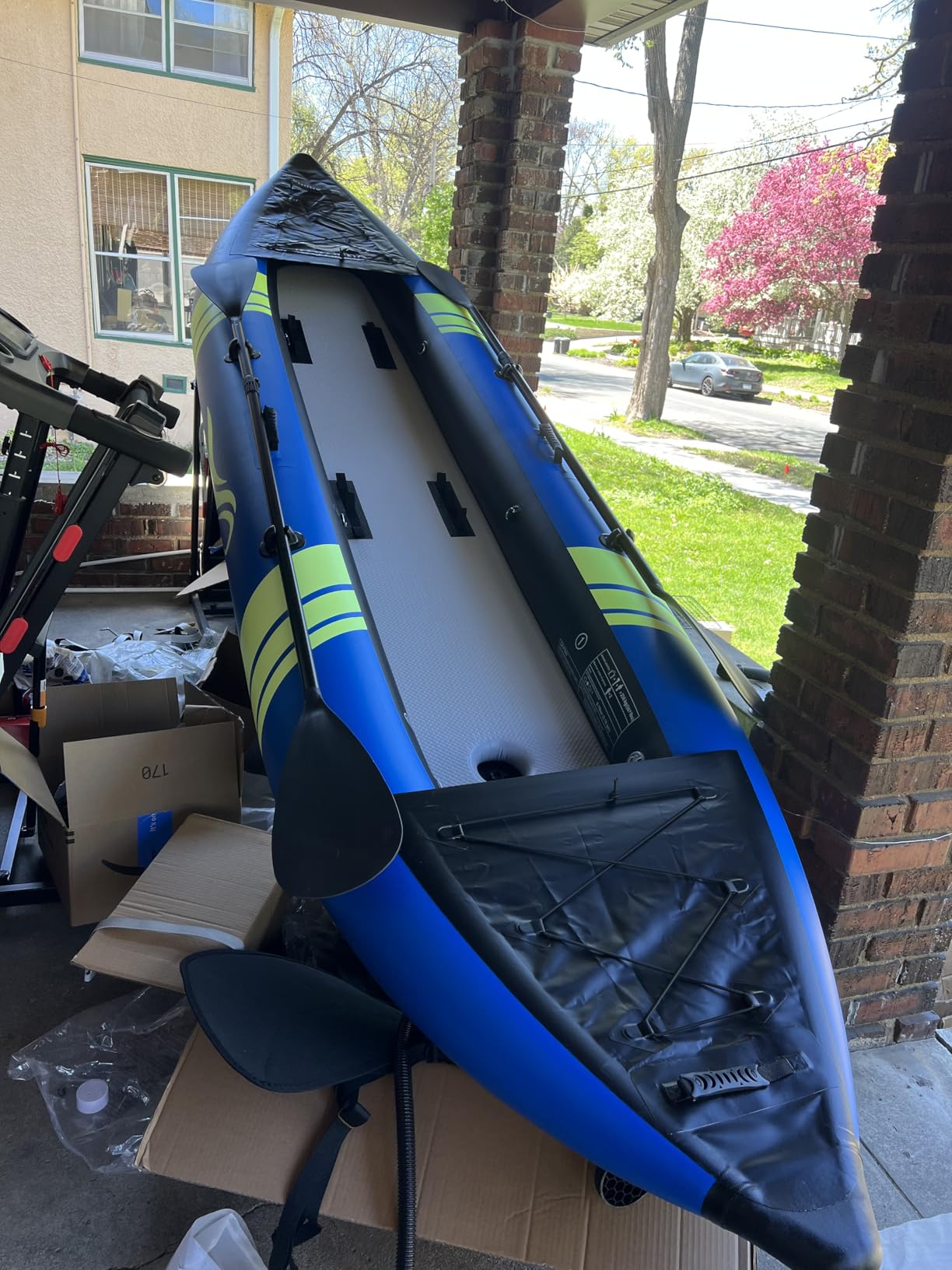 WETURE Inflatable Kayak 2 Person, Tandem Touring Kayaks for Adults, 12.5FT 507 LBS Capacity, Portable Kayak with Luminous Strips, Adjustable Kayak Seat, 2 Paddles, 2 Tail Fins, Pump & Storage Bag customer photo 1