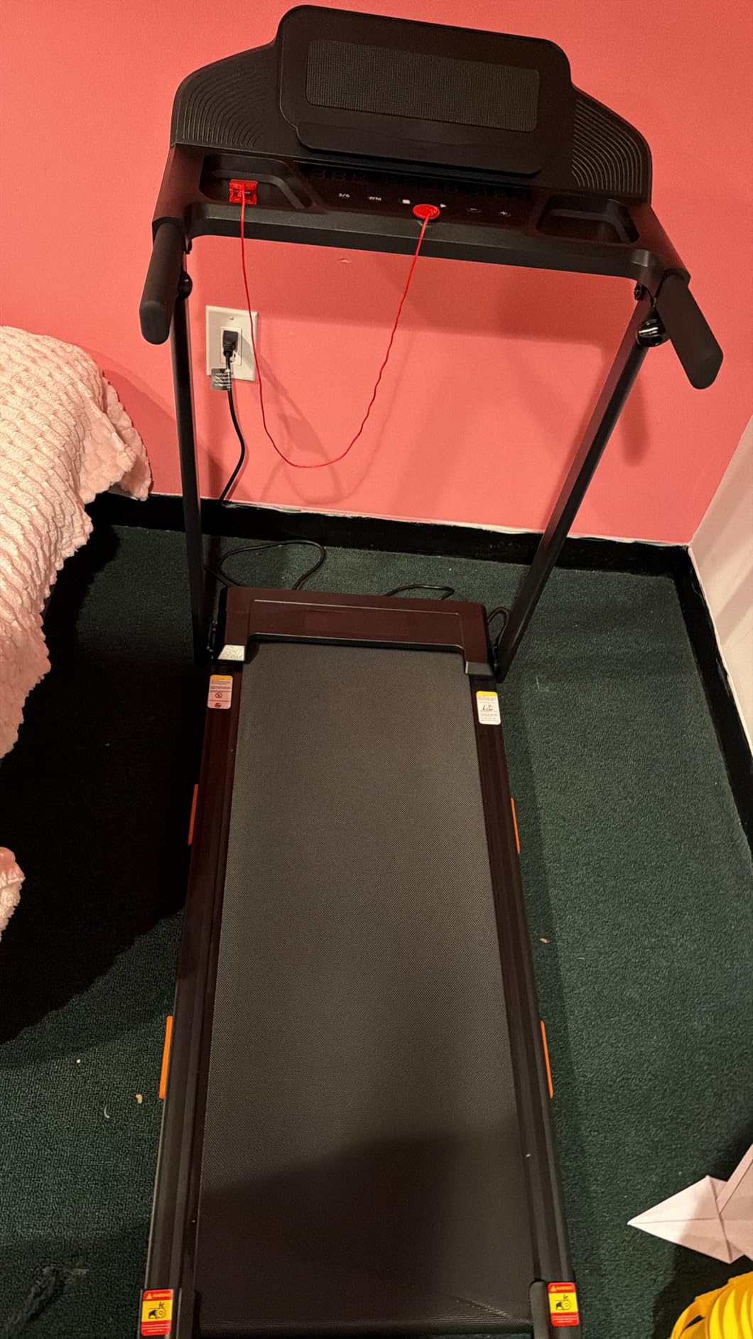 CURSOR FITNESS 16% Incline Treadmills for Home Small with 3 LED Displays, 3.0HP Foldable Walking Pad Treadmill Up to 400LBS Capacity, Portable Treadmill 0.6-7.0MPH customer photo 2