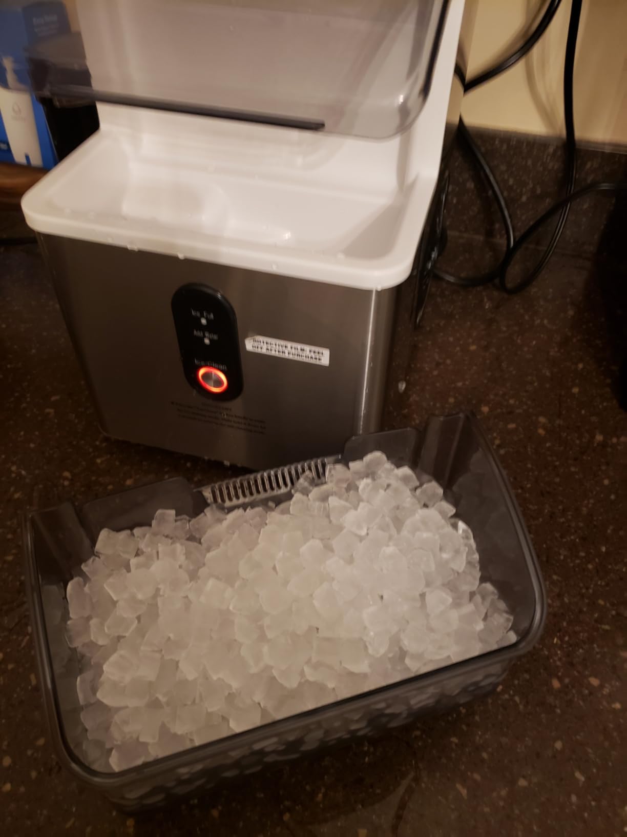 Electactic Nugget Ice Makers Countertop, 35Lbs/24H Soft Crushed Pellet Portable Ice Machine with Auto-Cleaning Function, One-Click Operation Ice Makers for Kitchen, Office, Home customer photo 1