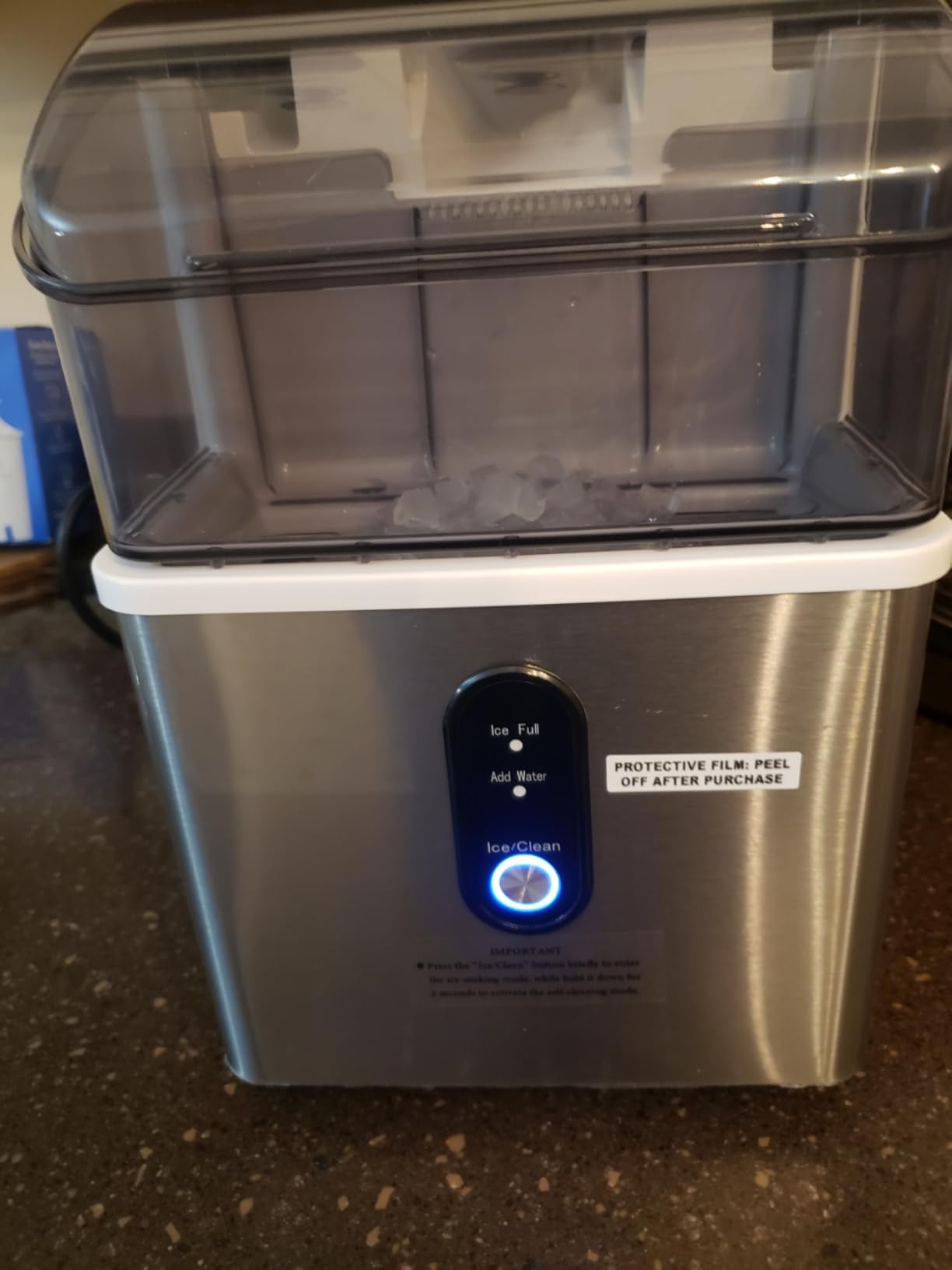 Electactic Nugget Ice Makers Countertop, 35Lbs/24H Soft Crushed Pellet Portable Ice Machine with Auto-Cleaning Function, One-Click Operation Ice Makers for Kitchen, Office, Home customer photo 2