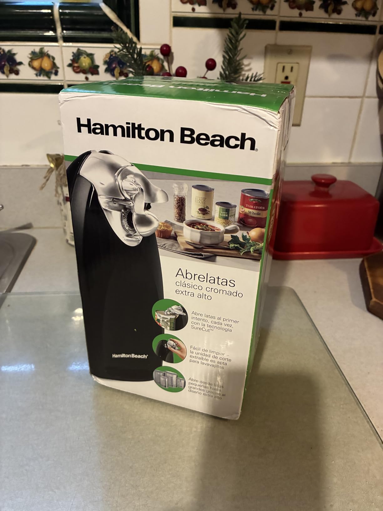 Hamilton Beach Electric Automatic Can Opener with Auto Shutoff, Knife Sharpener, Cord Storage, and SureCut Patented Technology, Extra Tall, Black customer photo 2