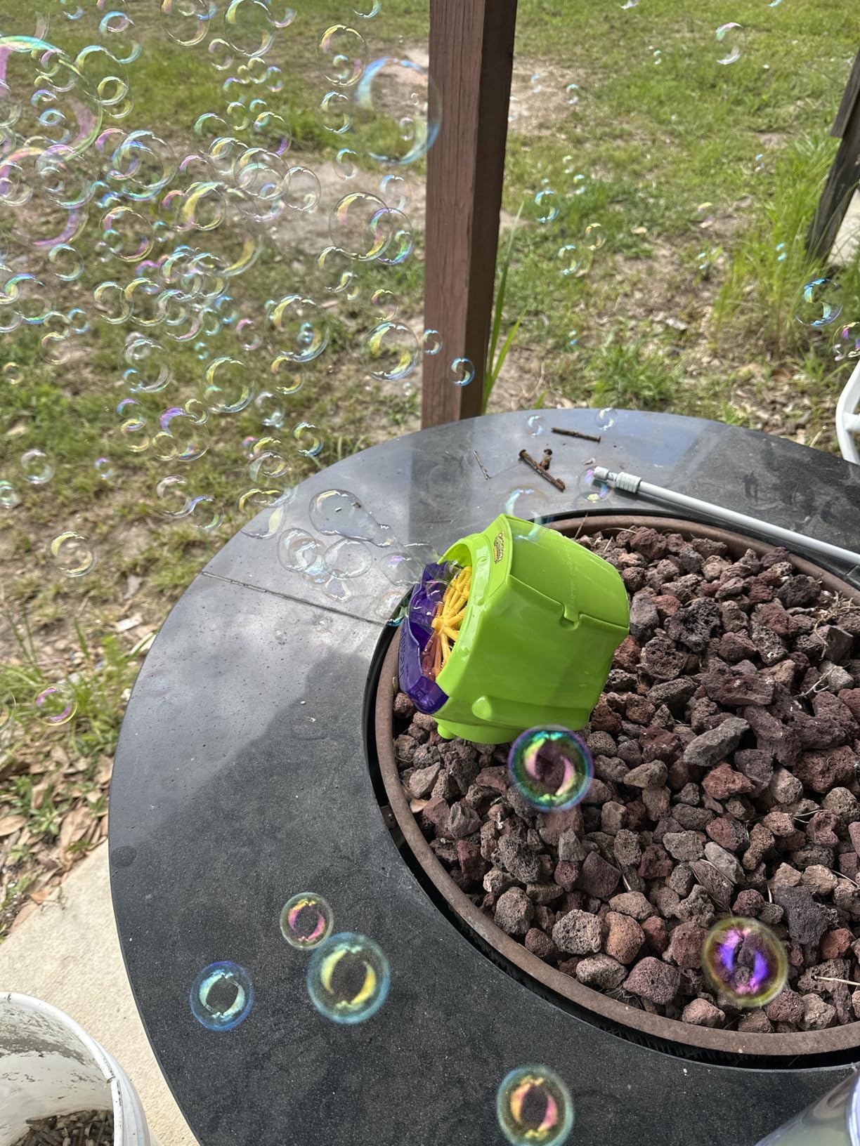 Gazillion Bubbles Hurricane Bubble Making Machine - Portable Bubble Maker - Instant Bubble Creation - Outdoor Toy for Kids - 4 oz. Bubble Solution Included - Ages 3+ customer photo 2