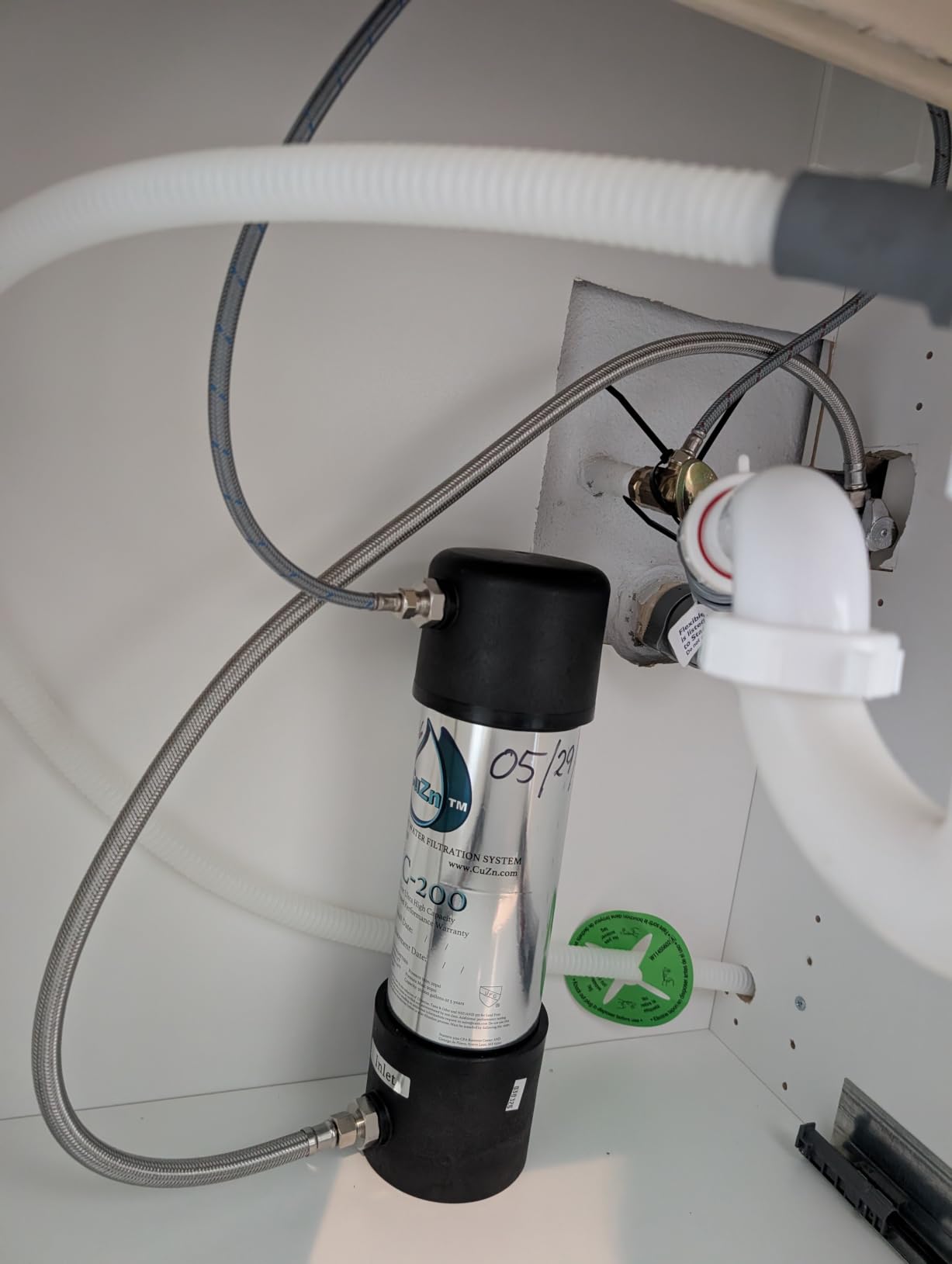CuZn Under Sink Water Filter for Sink Faucet, 5 Year Filter Life, NSF/ANSI 42 & 372 Certified, Reduces PFAs, PFOS, Lead, Chlorine, Inline Faucet Connection customer photo 1