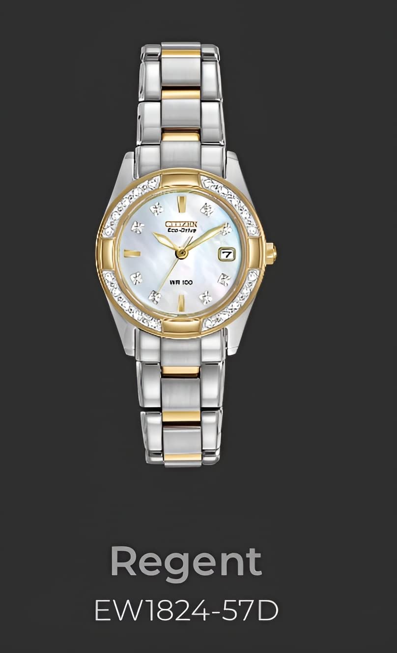 Citizen Women's Eco-Drive Dress Classic Diamond Watch in Two-Tone Stainless Steel, Mother of Pearl Dial (Model: EW1824-57D) customer photo 1