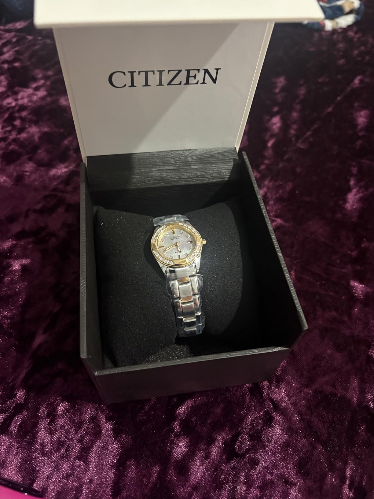Citizen Women's Eco-Drive Dress Classic Diamond Watch in Two-Tone Stainless Steel, Mother of Pearl Dial (Model: EW1824-57D) customer photo 2