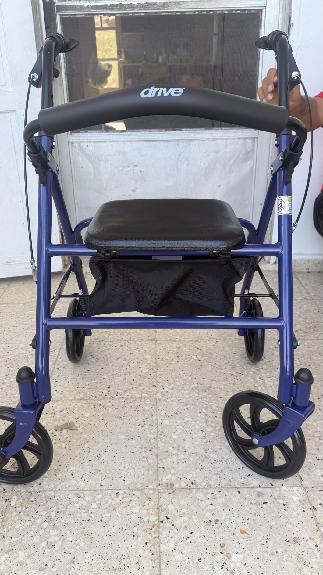 Drive Medical Rollator Walker with Seat, 7.5 Inch Wheels, Blue | Rollator Walker Offers Stable, Height Adjustable Mobility Support with Durable Steel Frame and Wheels customer photo 1