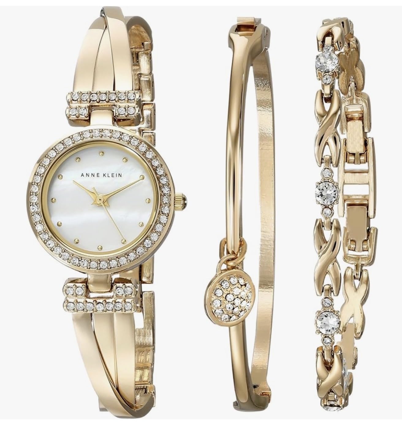 Anne Klein Women's Premium Crystal Accented Bangle Watch and Bracelet Set customer photo 1