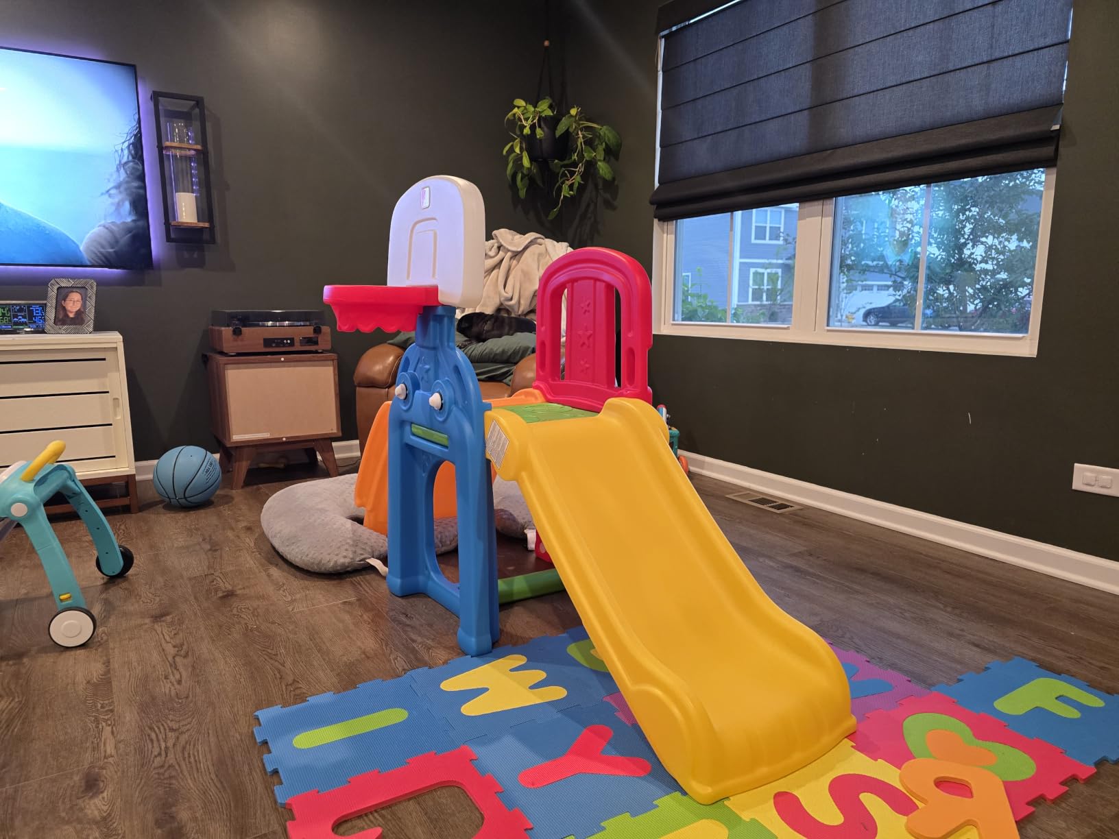 Step2 Game Time Sports Climber, Kids Indoor/Outdoor Playset, Backyard Playground Set, Slide, Climbing Wall, Basketball Hoop, Outside Jungle Gym, For Toddlers 2-6 Years Old customer photo 1