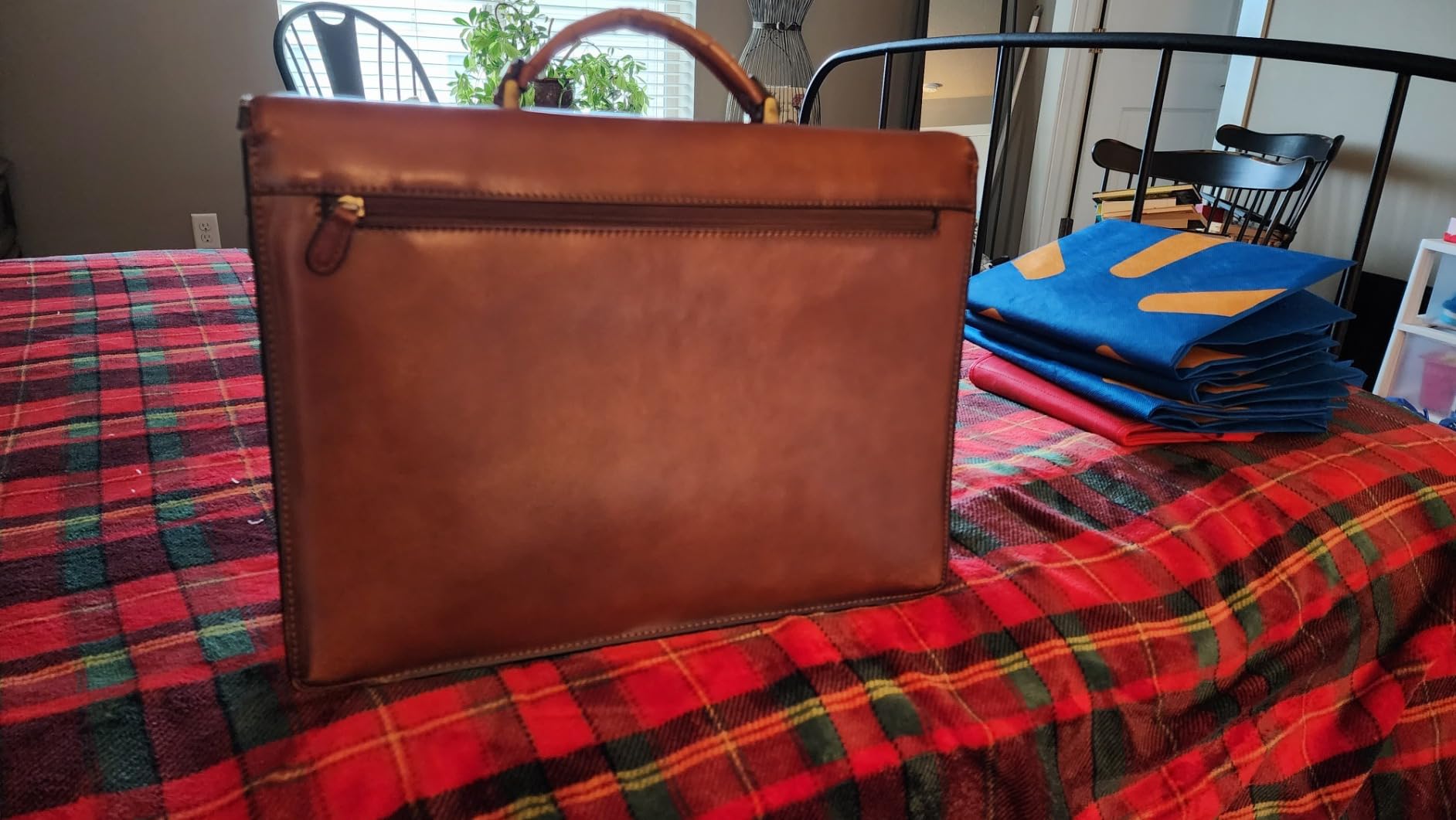Banuce Leather Briefcase for Men with Lock Fits Laptop | Travel-friendly Luggage Strap, Lawyer Briefcase, Expandable, Detachable Shoulder Strap customer photo 2