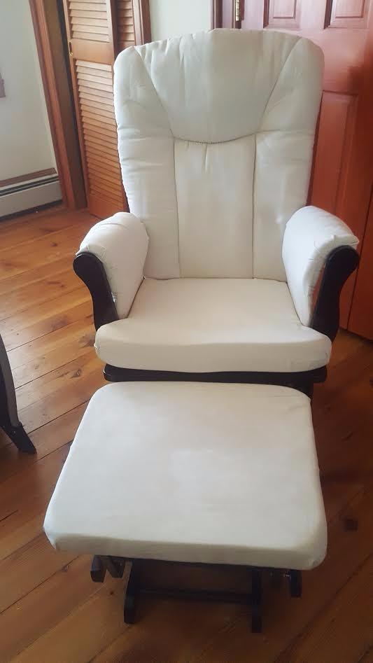 Angel Line Monterey Glider & Ottoman, Espresso Finish - Beige Cushion customer photo 1