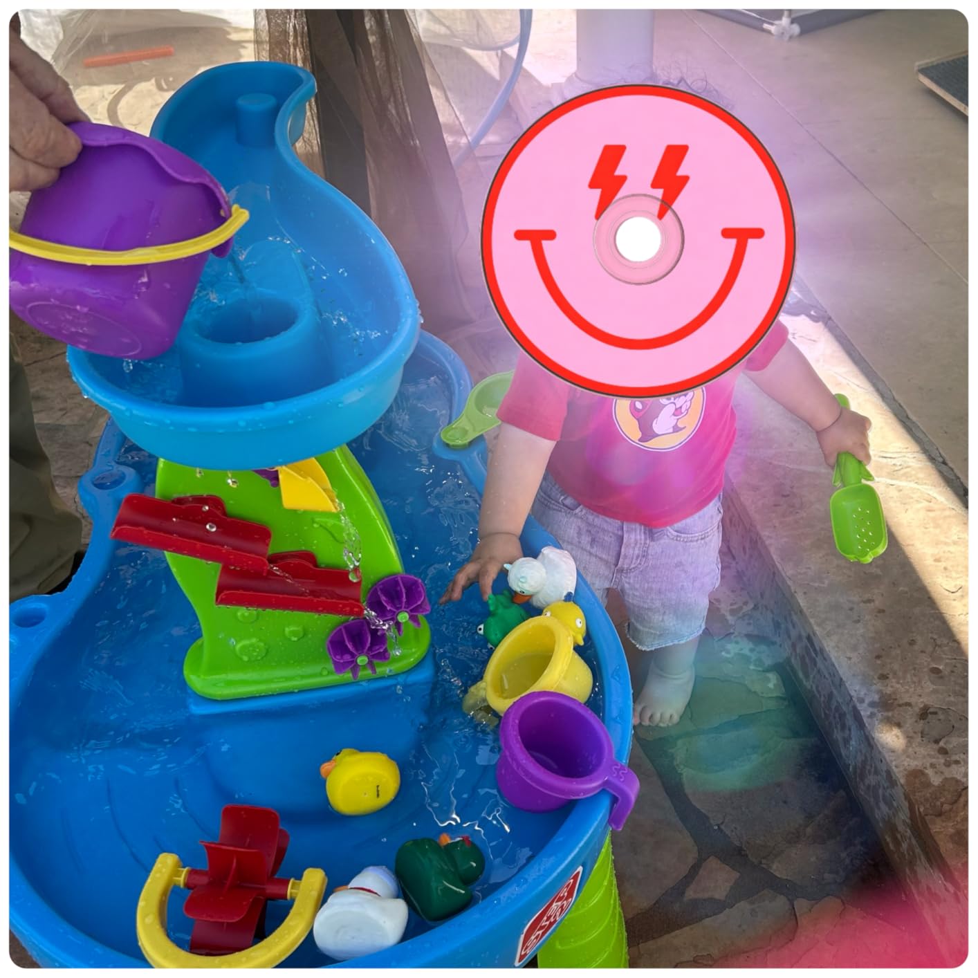 Step2 Rain Showers Splash Pond Water Table, Kids Water and Sand Activity Sensory Playset, Summer Outdoor Toys, 13 Piece Water Toy Accessories, For Toddlers 1.5+ Years Old, Blue and Green customer photo 1