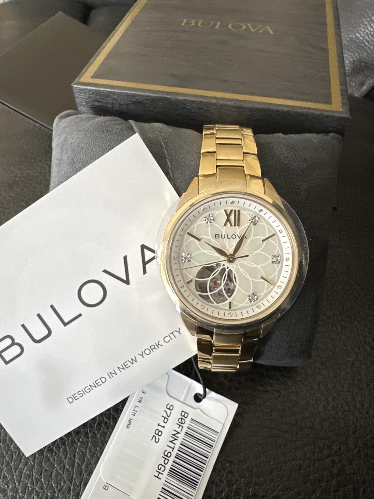 Bulova Ladies' Classic Diamond 3-Hand Automatic in Stainless Steel, Mother-of-Pearl Dial and Open Aperture Dial customer photo 1