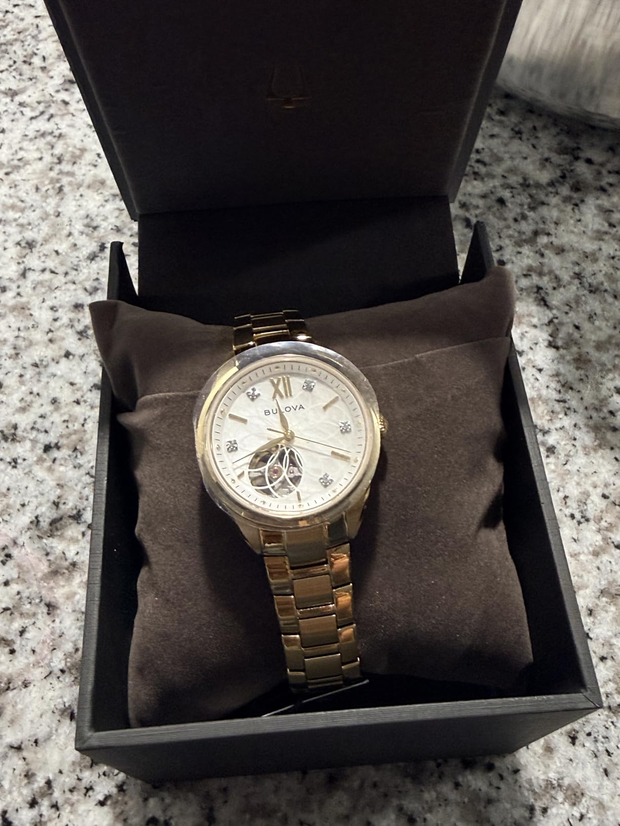 Bulova Ladies' Classic Diamond 3-Hand Automatic in Stainless Steel, Mother-of-Pearl Dial and Open Aperture Dial customer photo 2