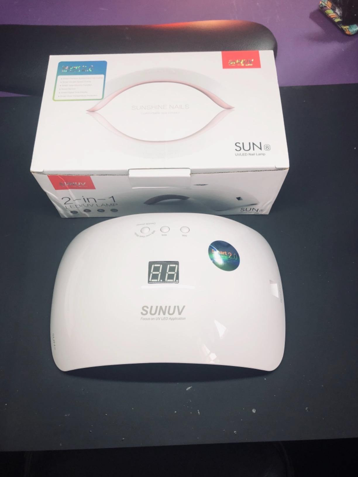 SUNUV SUN8 UV Light for Nails, UV LED Nail Lamp with 3 Timer Settings, Auto Sensor LCD Display Compatible with All Gel Polish, Pink customer photo 2