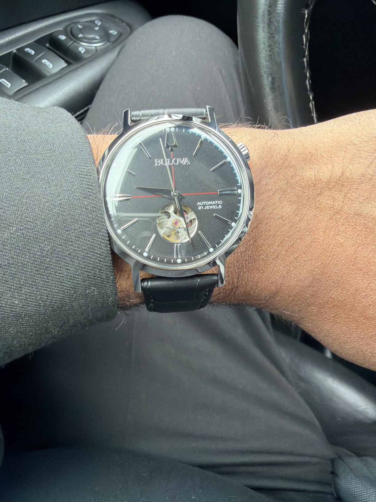 Bulova Men's Aerojet 3-Hand Automatic Leather Strap Watch customer photo 1