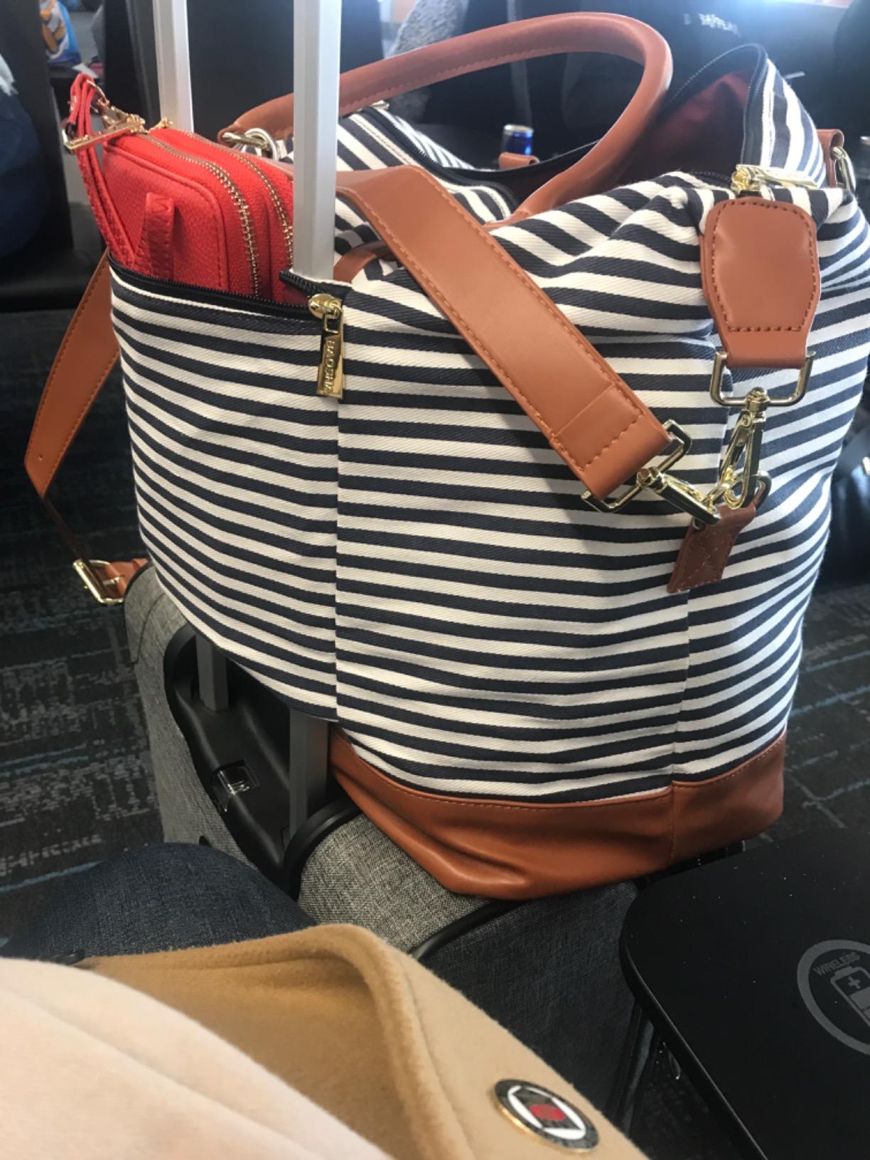 BAOSHA HB-28 Ladies Women Canvas Travel Weekender Bag Overnight Carry-on Duffel Tote Bag customer photo 1
