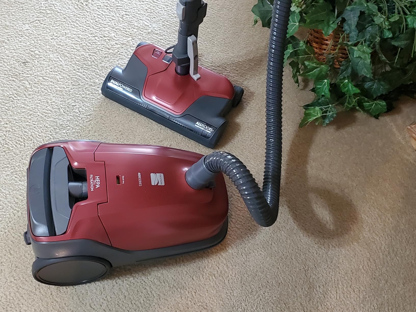 Kenmore 81414 400 Series Pet Friendly Lightweight Bagged Canister Vacuum with Extended Telescoping Wand, HEPA, Retractable Cord, and 4 Cleaning Tools, Red customer photo 1