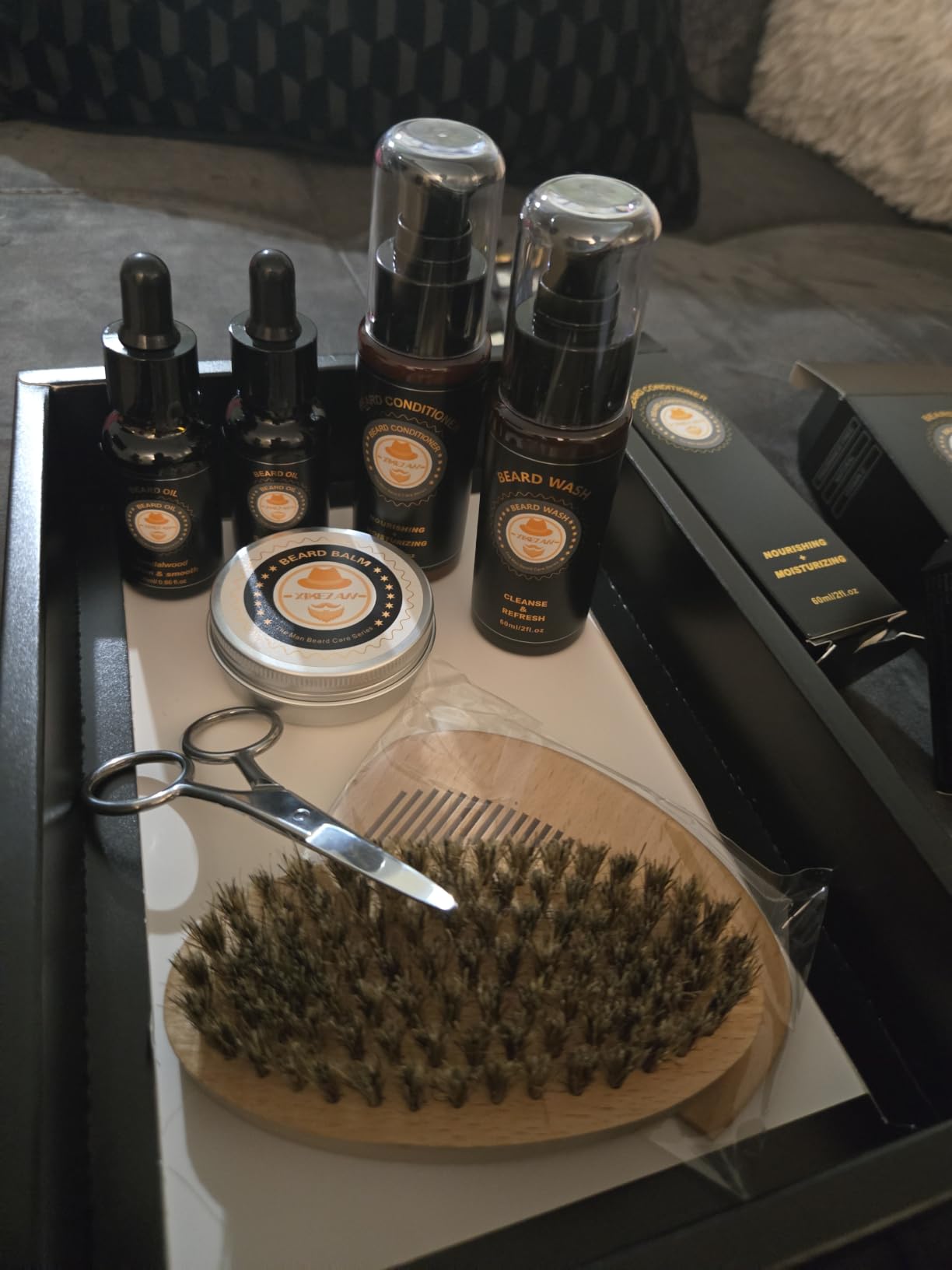 XIKEZAN Beard Kit Gifts for Men Grooming/Care - Soften, Soothe Beard Good Scent | Mens Gift Set customer photo 2