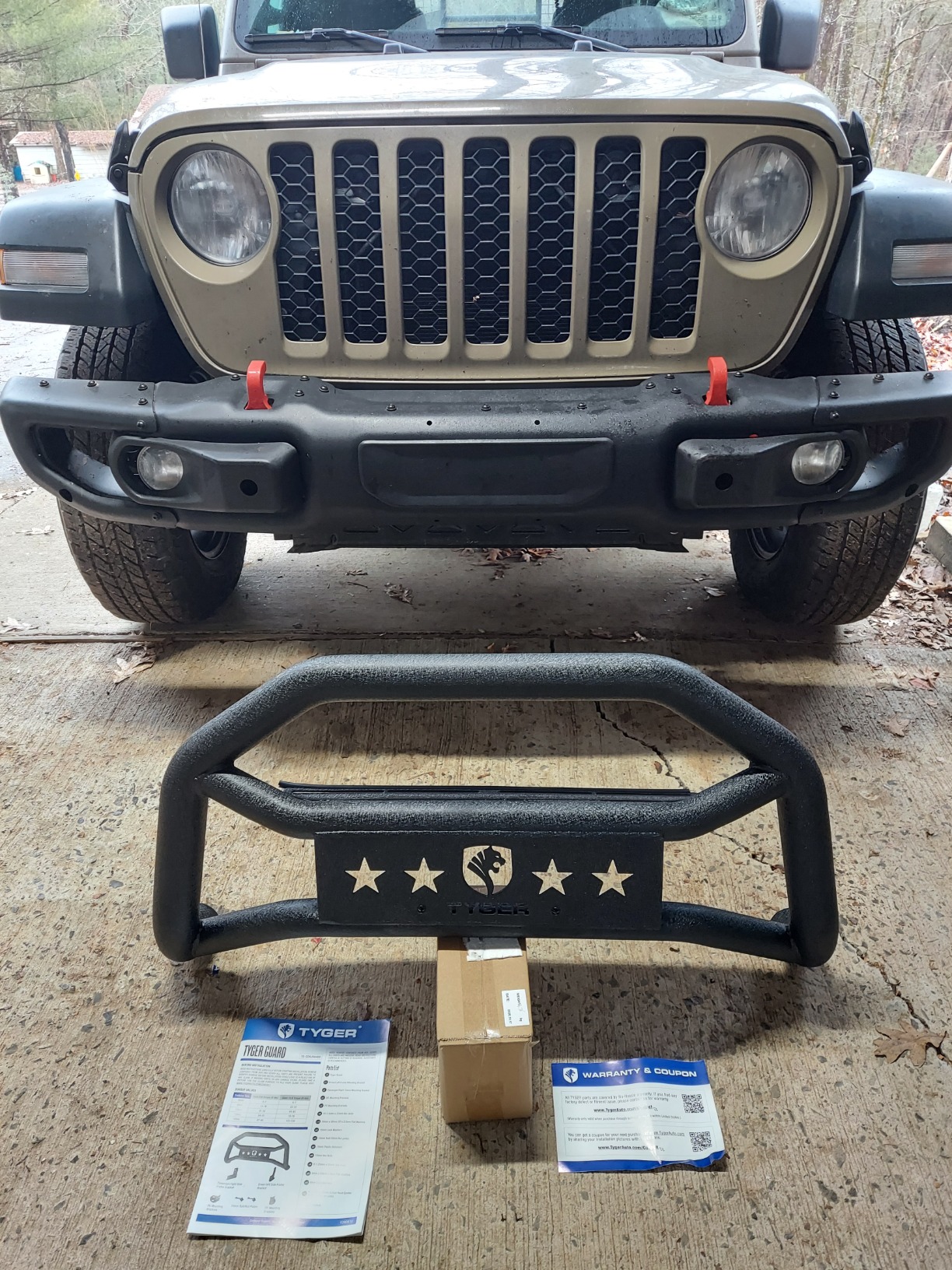 Tyger Auto TG-GD6J60468 Front Bumper Guard Compatible with 2018-2026 Jeep Wrangler JL (Not fit 21-24 V8 Engine); 2020-2026 Jeep Gladiator (Not fit Mojave) | Textured Black | Light Mount | Bull Bar customer photo 2