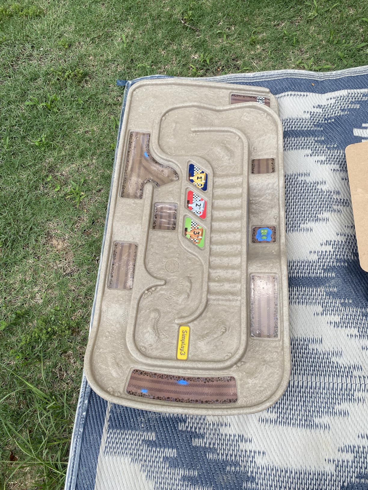 Simplay3 Portable Carry and Go Kids Race Track Toy Car Train Table, 2-Sided No Assembly for Children 3 4 5 6 7 Years Old Boys Girls, Made in USA customer photo 1