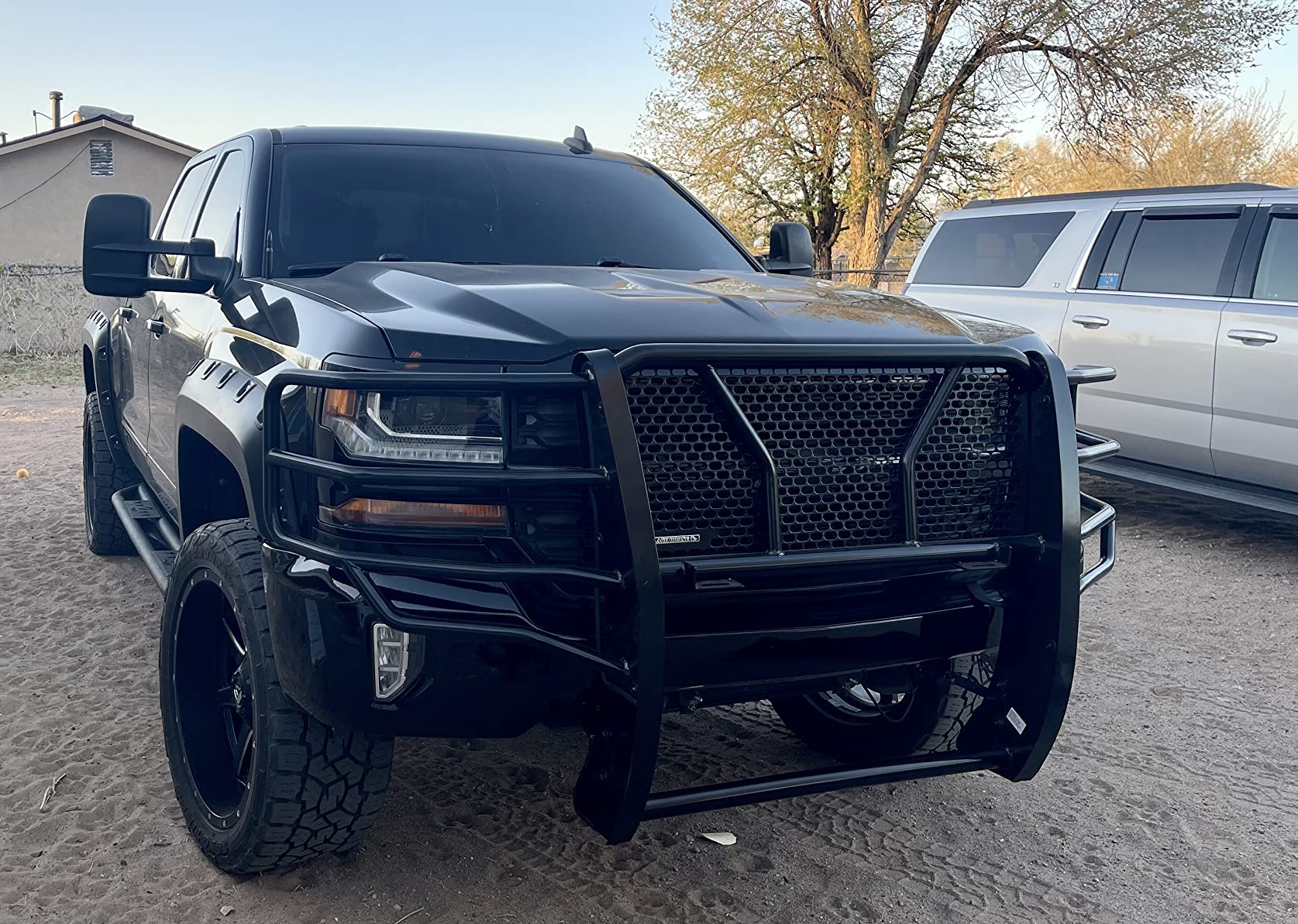 Black Modular Rugged Heavy-Duty Grille Guard Compatible with 14-18 Chevy Silverado 1500 (Incl. 2019-2021 Silverado 1500 LD) customer photo 2
