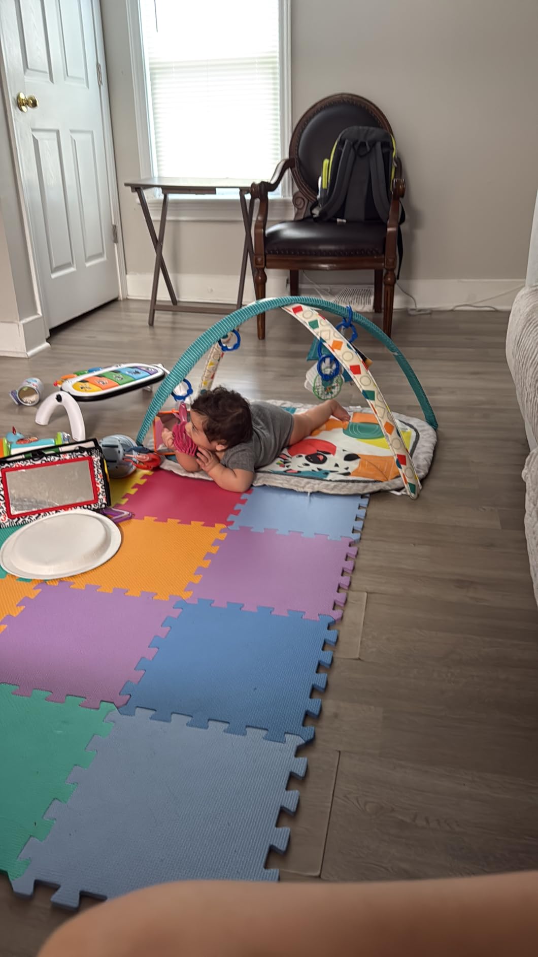 ProSource Baby Play Mat, Soft Foam Floor Tiles for Kids, Interlocking EVA Panels for Playpen Use, Crawling Development Surface, Safe Non-Toxic Toddler Flooring, 16 Tiles, Multicolor customer photo 2
