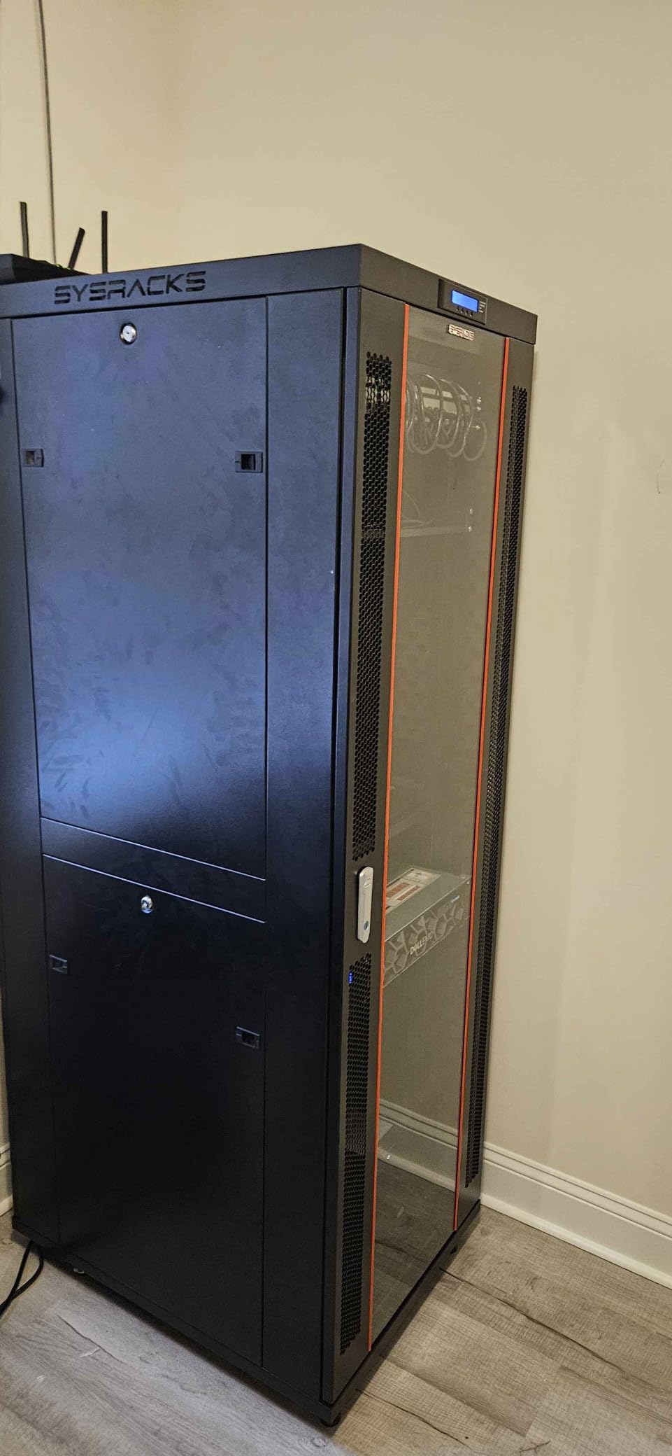 42U Floor Standing Server Rack Cabinet, 19 Inch Network Rack Enclosure, 32 Inch Deep, Locking Glass Door, Cooling Fans, PDU, Shelf, for IT and AV Equipment customer photo 1