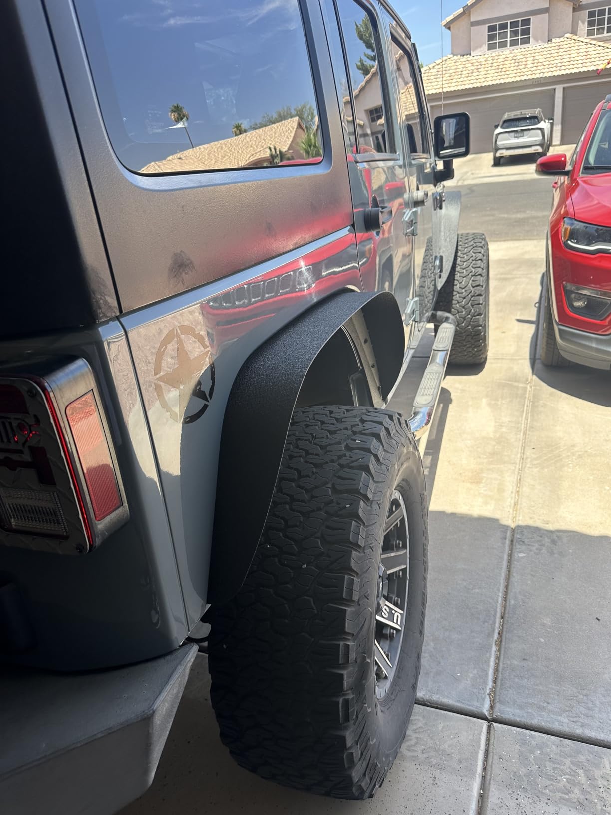 OEDRO Front & Rear Fender Flares Compatible with 2007-2018 Jeep Wrangler JK | JKU Unlimited, 4 PCS Off-Road Steel Liner, Flat Style Heavy-Duty Solid Steel Black Textured customer photo 1
