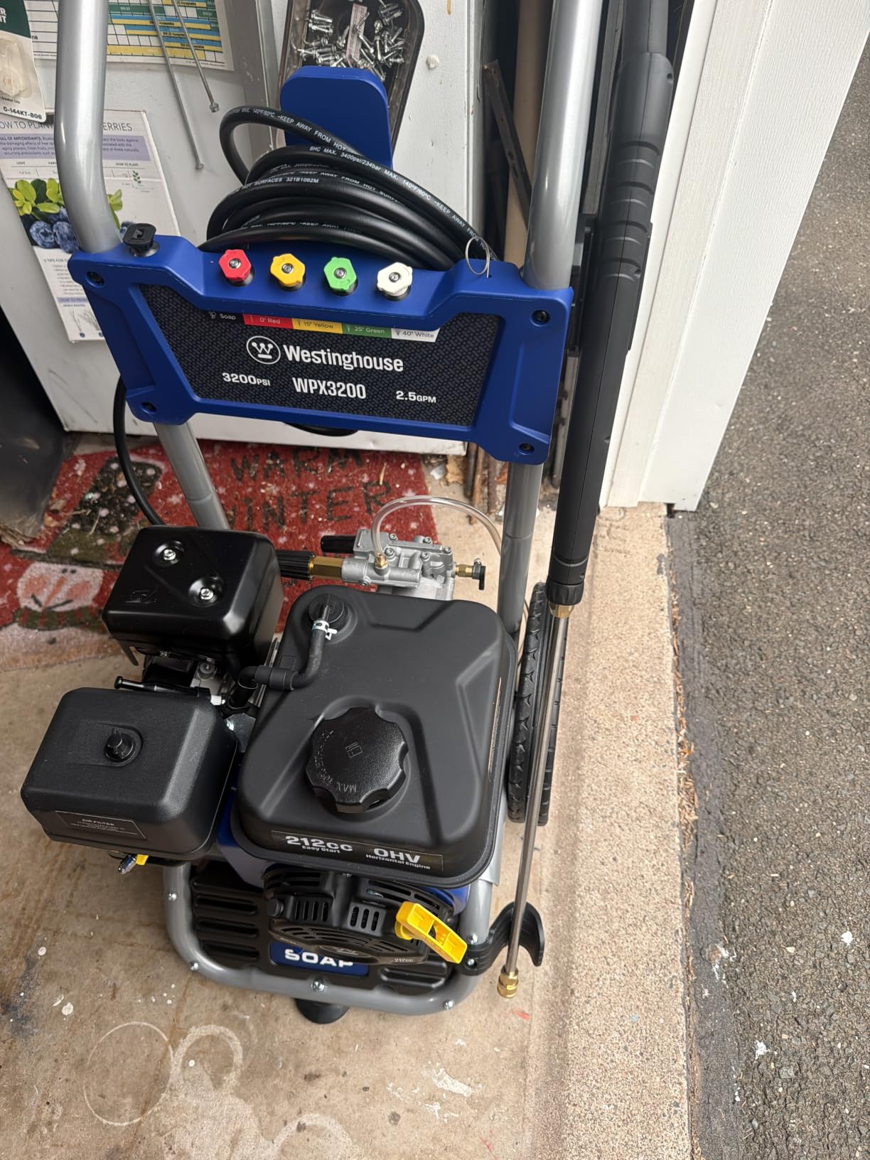 Westinghouse WPX3200 Gas Pressure Washer, 3200 PSI and 2.5 GPM, Onboard Soap Tank, Spray Gun and Wand, 5 Nozzle Set, for Cars/Fences/Driveways/Homes/Patios/Furniture customer photo 1