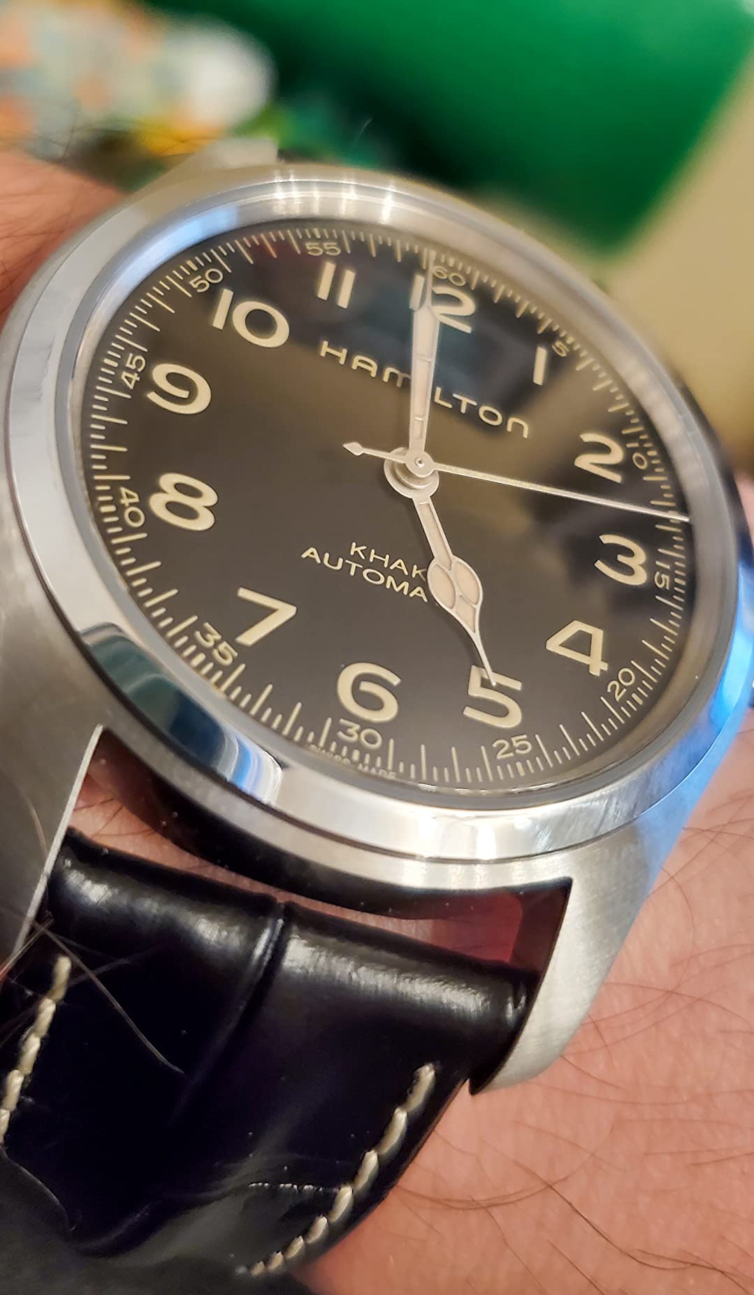Hamilton Khaki Field Murph Automatic Men's Watch, 42mm, Swiss Made, Sapphire Crystal, Cow Leather Strap customer photo 2