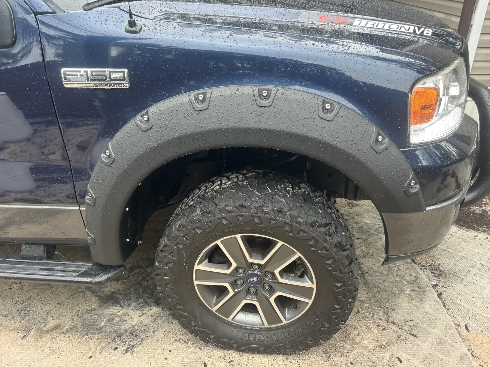 Tyger Auto Fender Flare Compatible with 2004-2008 Ford F-150 (Exclude Heritage); 2006-2008 Lincoln Mark LT Fleetside, Rough Textured Black Bolt-Riveted Style 4pc | TG-FF8F4017 customer photo 2