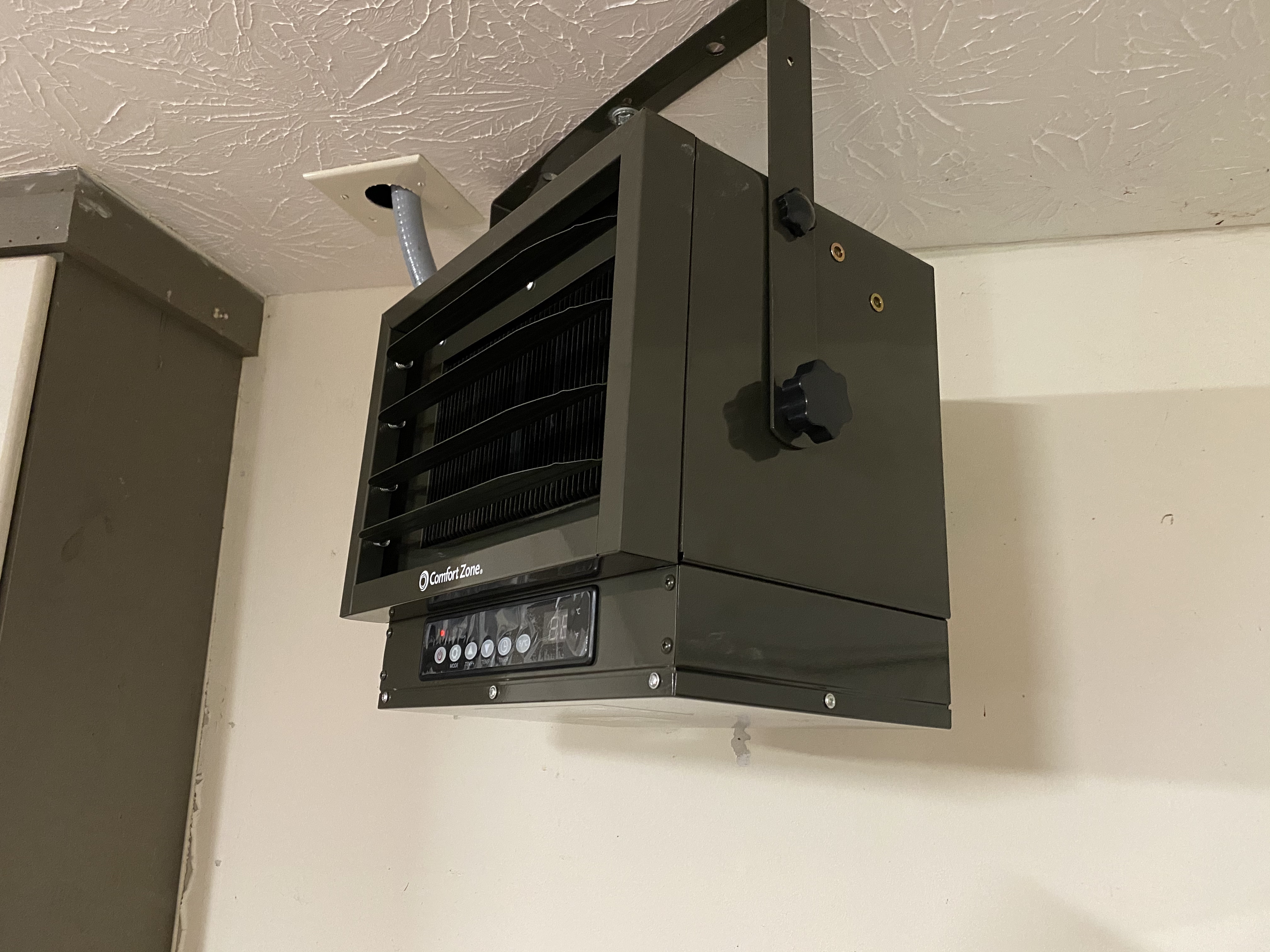 Comfort Zone Hard-Wired Ceiling Mount Garage Space Heater with Remote, 7,500 Watt, 240 Volt, Fan-Forced, Overheat Protection, Digital Thermostat, 12-Hour Timer, CZ230ER customer photo 2