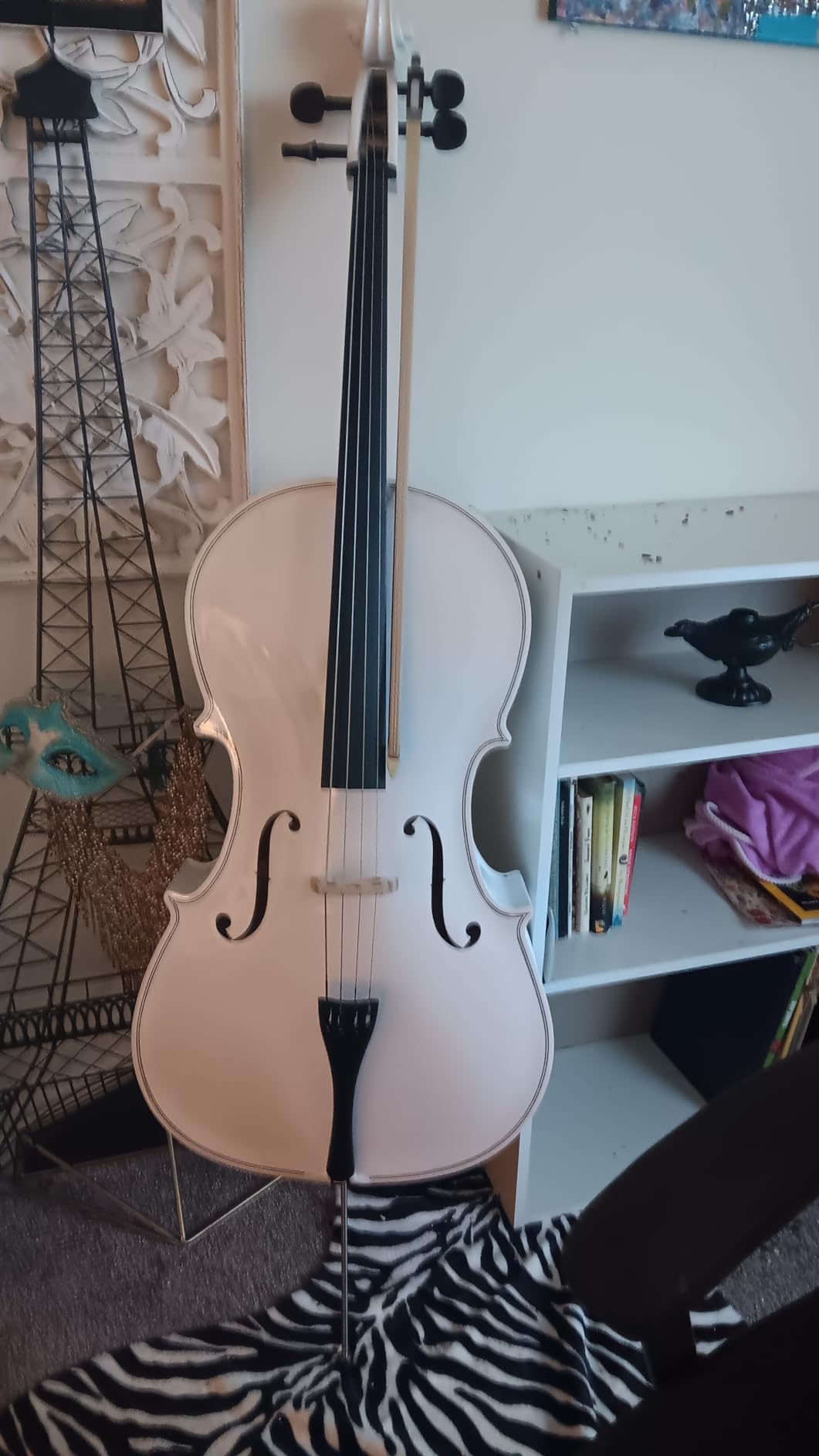 LYKOS 4/4 Professional Wood Acoustic Cello Beautiful Varnish Finishing + Case + Bow + Rosin for Beginner (Retro) customer photo 1