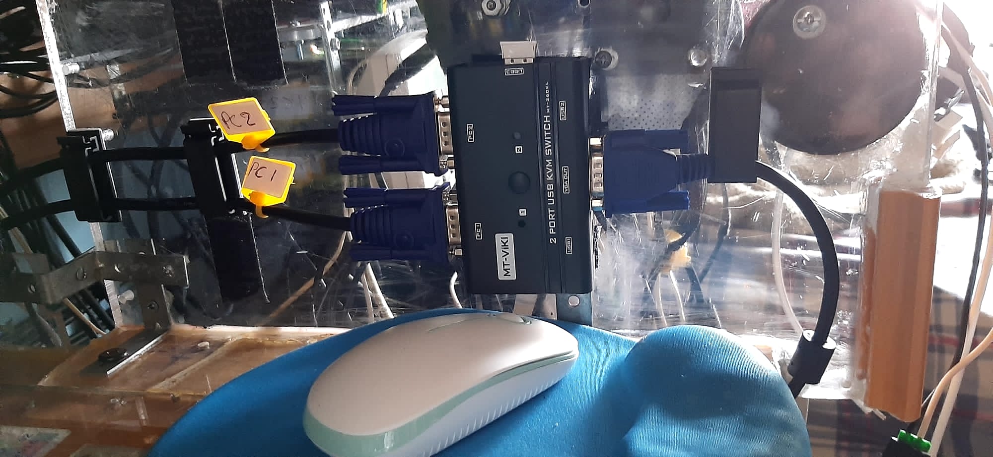 MT-VIKI VGA KVM Switch, 2 Port USB VGA KVM Switch for 2 Computers Share 1 Monitor Keyboard Mouse Printer, + 2 KVM Cables customer photo 2