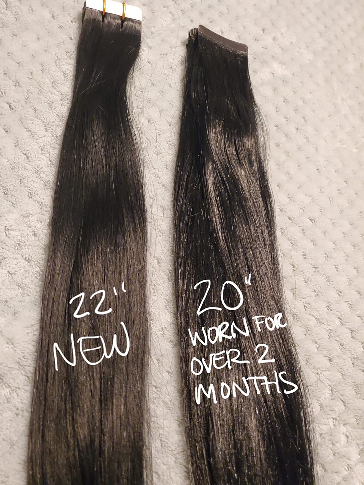 Full Shine Fashion Tape Hair Extensions Real Human Hair Couture Short 12 Inch Color 60 Platinum Blonde in Remy 20 Pcs 30G Thick Ends Piece Invisible Seamless Human Hair Extensions Tape in customer photo 2
