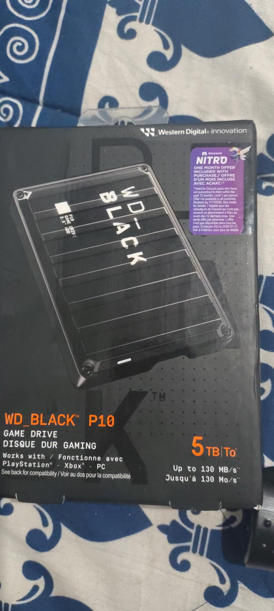 WD_BLACK 5TB P10 Game Drive, Portable External Hard Drive, Works with Playstation, Xbox, & PC (WDBA3A0050BBK-WESN) customer photo 1