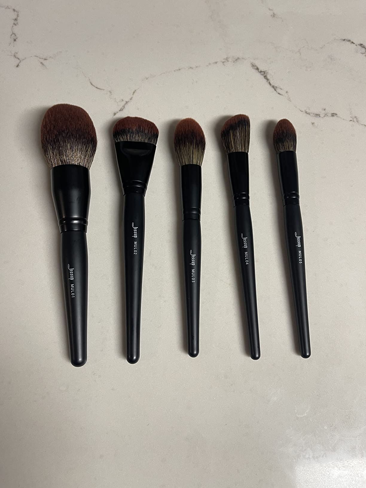 Jessup Makeup Brushes Set Premium Synthetic Powder Foundation Highlight Concealer Eyeshadow Blending Eyebrow Liner Spoolie Brush Set Black 21pcs T271 customer photo 1