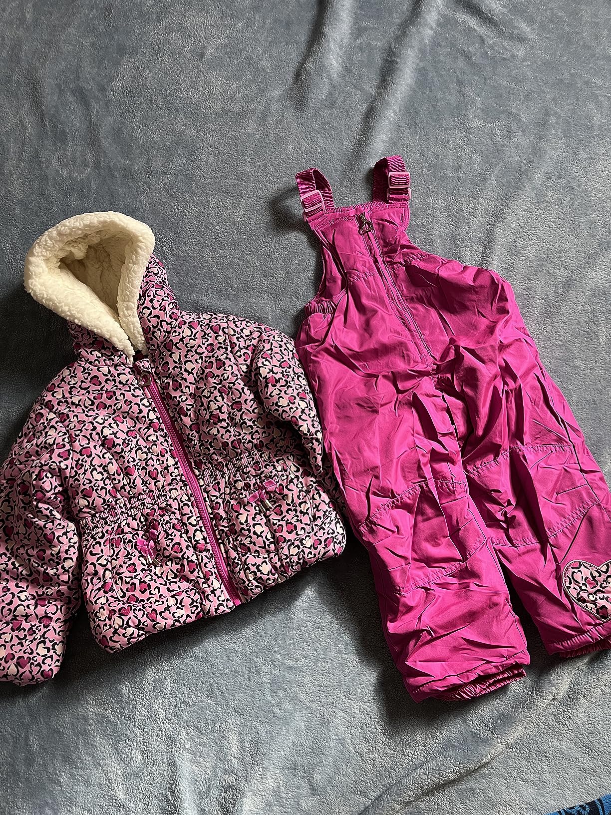 Girls Bib Snow Pants and Ski Jacket Water-resistant Snowsuit for Kids Winter Hooded Jacket customer photo 2