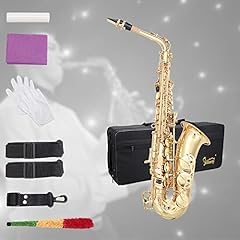 Glarry Student Alto Eb E-flat SAX Saxophone Gold Lacquer SAX Beginners Kit with Case, Reeds, Mouth Piece, Soft Cleaning Cloth and Rod, Gloves (Black) customer photo 1