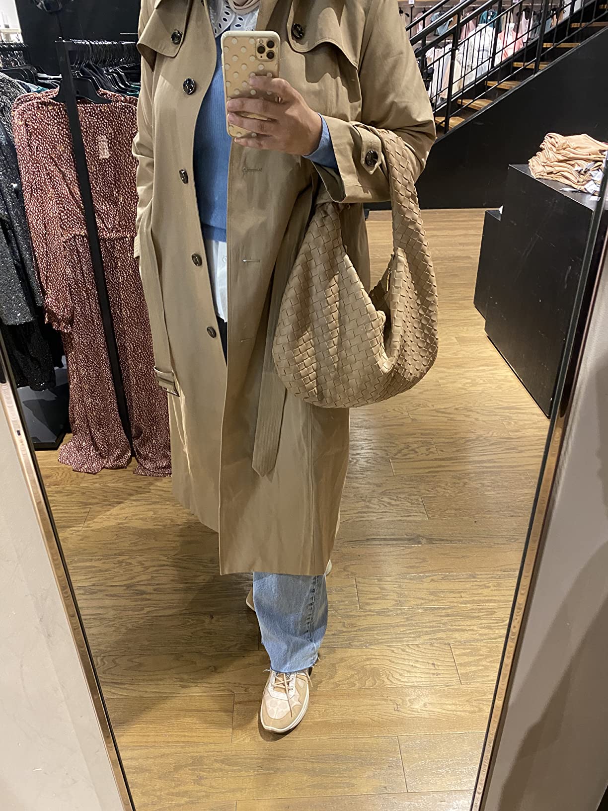 LONDON FOG Women's Single Breasted Long Trench Coat With Epaulettes and Belt customer photo 1