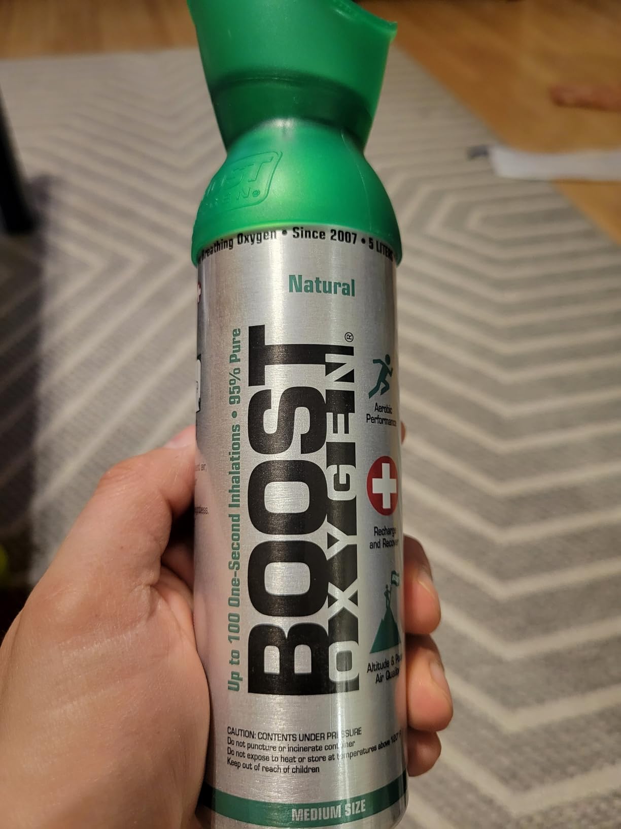 Boost Oxygen Medium Natural 5L Canister | Respiratory Support for Aerobic Recovery, Altitude, Performance & Health (4 Pack) customer photo 1