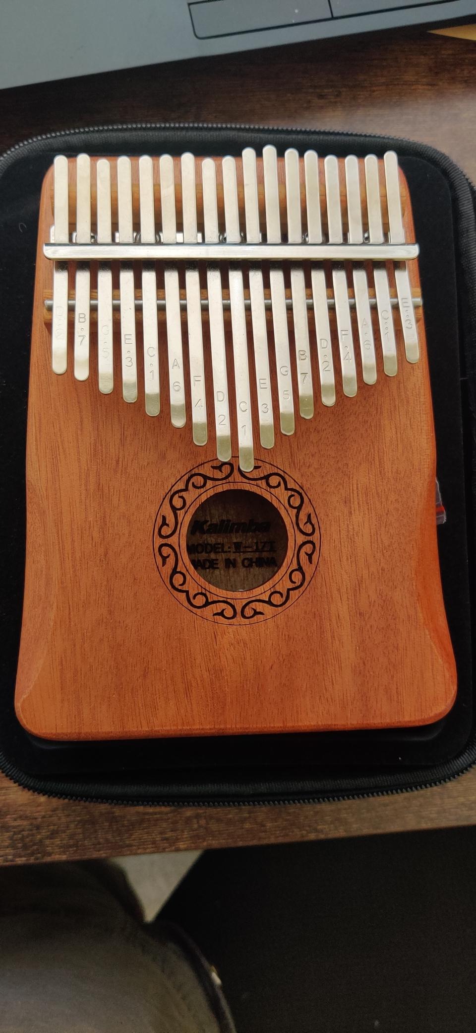 MIFOGE Kalimba Thumb Piano 17 Keys with Mahogany Wood,Mbira,Finger Piano Builts-ins Waterproof Protective Box, Easy to Learn Portable Musical Instrument,Gift for Beginners (Mahogany) customer photo 1