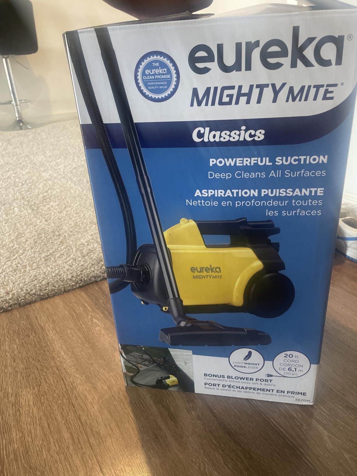 Eureka 3670M Canister Cleaner, Lightweight Powerful Vacuum for Carpets and Hard floors, w/ 5bags, Yellow customer photo 2