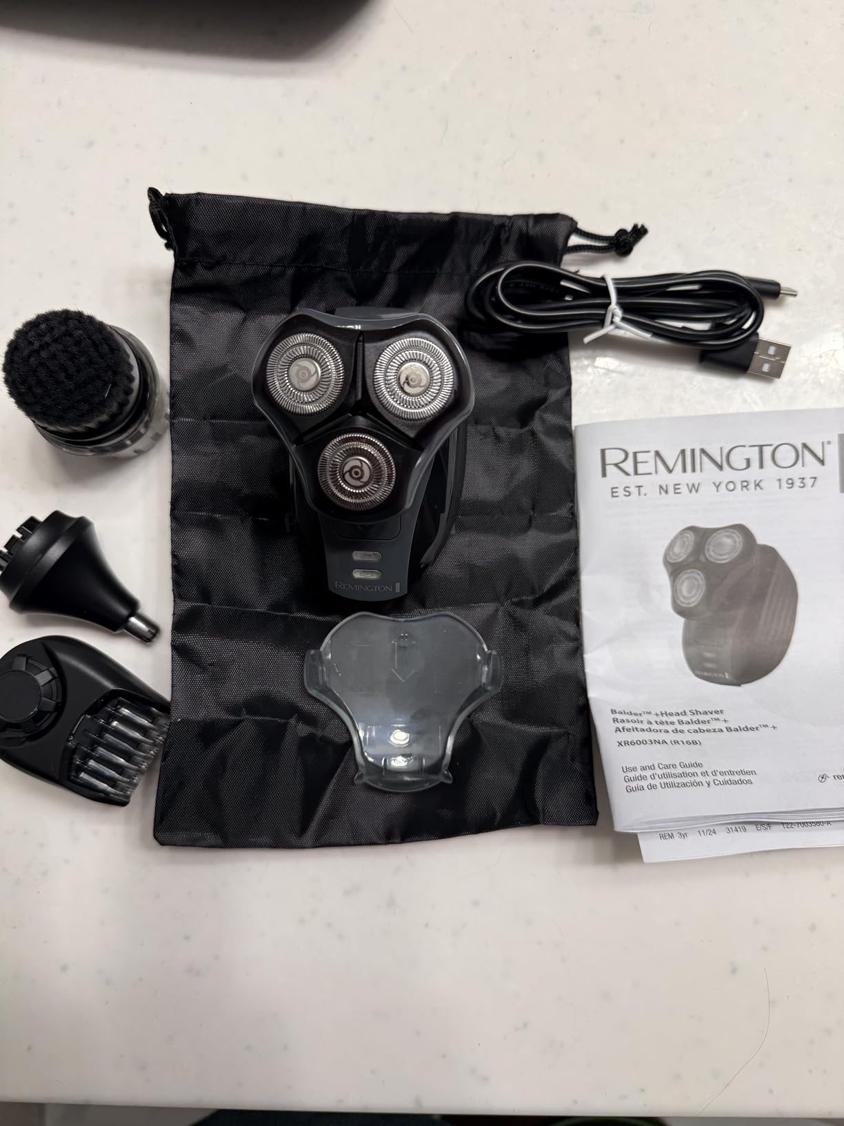 Remington Balder Pro XR7000 Head Shaver for Men, Rotary Wet & Dry Razor | 5 Dual Track Rotary Blades, Hair Capture Chamber, Lithium Rechargeable, Waterproof, Pop-Up Trimmer for Detailing customer photo 1