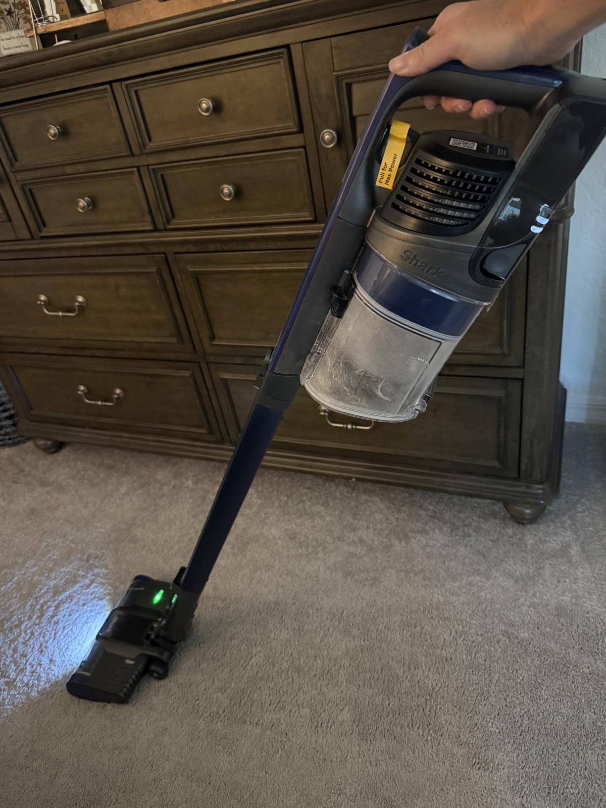 Shark Cordless Vacuum Cleaner, Lightweight Carpet and Hardwood Floor Vacuum for Pet Hair, HEPA Filter, Handheld Stick Design, 50-Min Runtime, Blue, IZ363HT customer photo 2