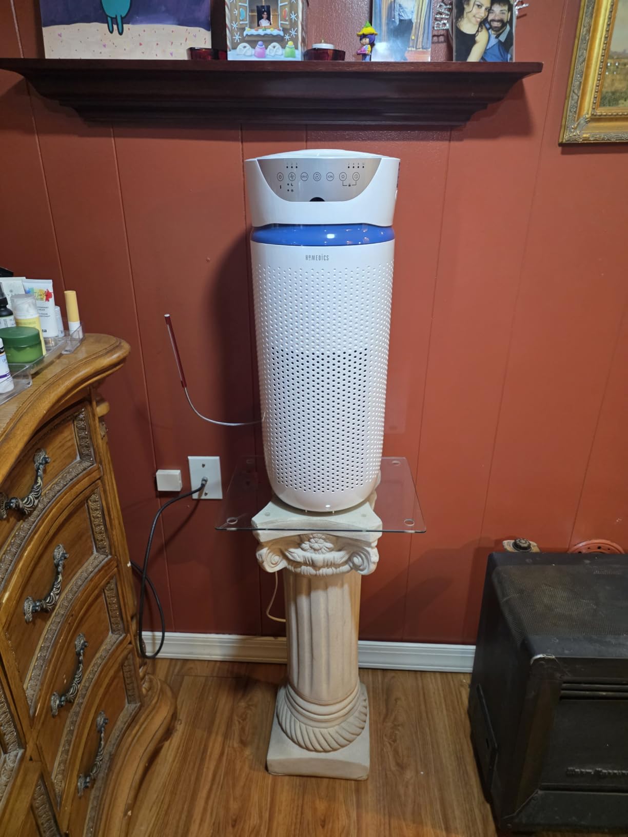 Homedics 5-in-1 UV-C Air Purifier - 360-Degree HEPA Filter for 1,593 Sq Ft, Extra Large Air Purifiers for Bedroom and Home, Essential Oil Pads, Built-In Timer, 5 Speed Settings for Large Rooms, White customer photo 1