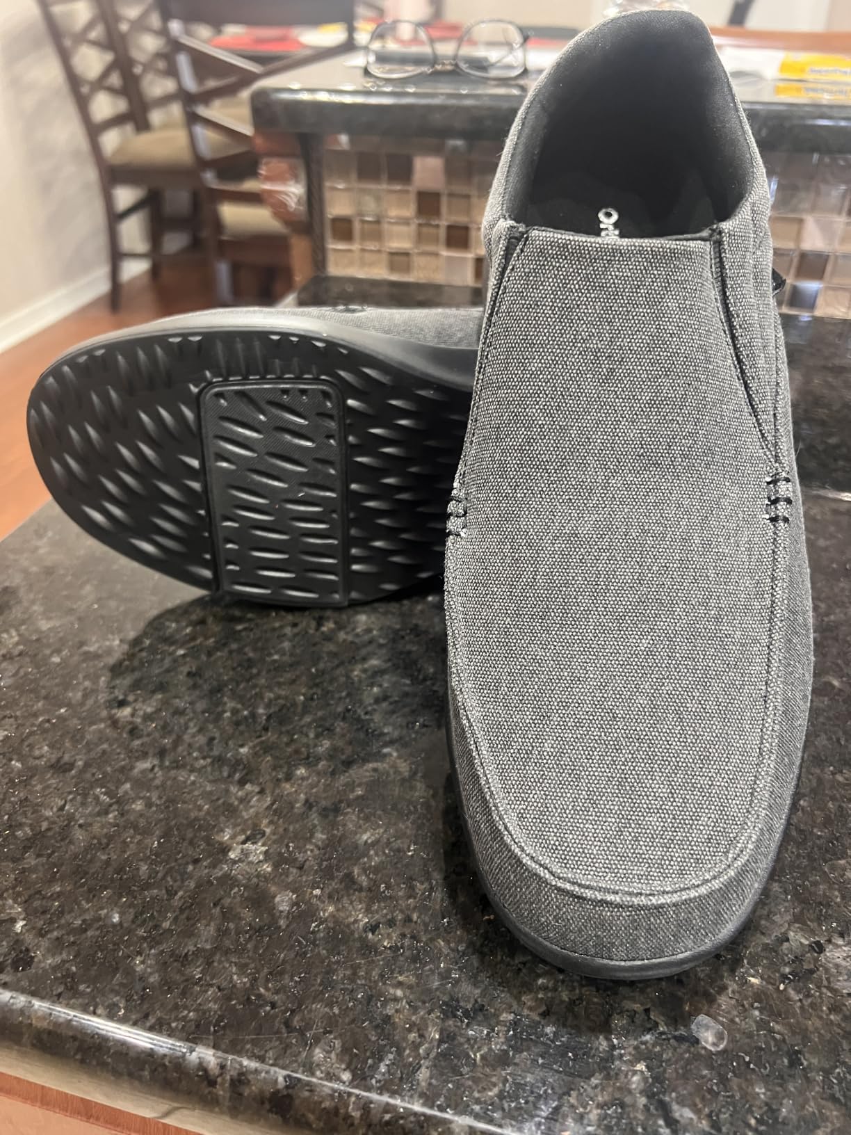 OrthoComfoot Men's Orthopedic Comfortable Slip-On Shoes with Arch Support, Orthotic Loafers for Plantar Fasciitis, Canvas Leisure Vintage Flat Walking Shoes for Foot and Heel Pain Relief customer photo 1