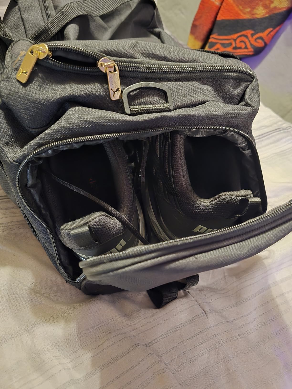 PUMA unisex-adult Accelerator Duffel Bag with Removable Strap & Shoe Pocket customer photo 2